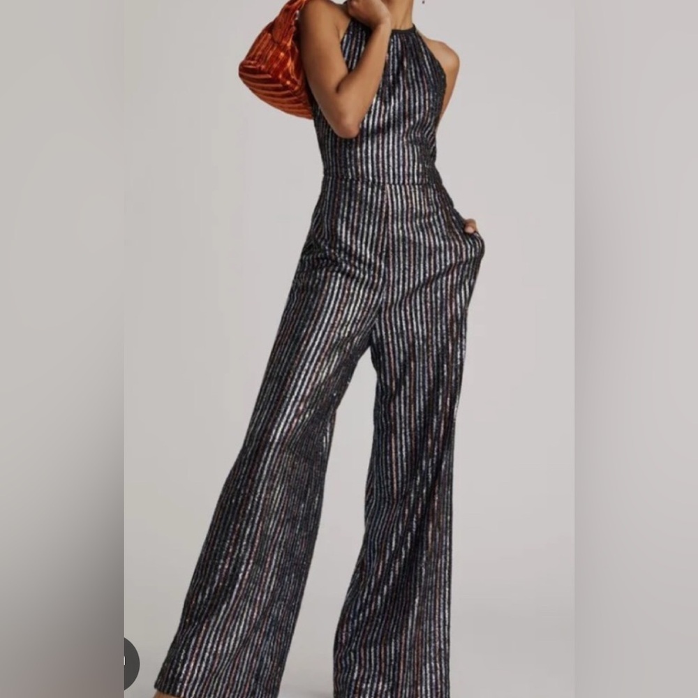 Anthropologie Maeve Sequinned colourful jumpsuit